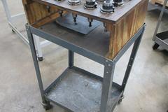 CAT40 Tool Holders (23) with Wooden Rack and Rolling Metal Stand