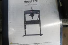 Dake 75H Hand Operated Hydraulic H-Frame Shop Press, 75 Ton,