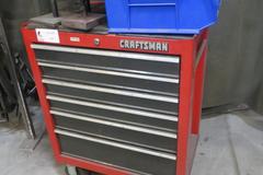 Craftsman Rolling Cart Tool Box w Contents of Clamps, Air Tools AND More