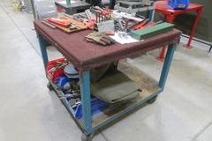 Heavy Duty 38" x 38" Cart Portable On Casters w Large Assortment of Hand Tools AND More!