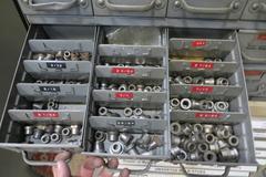 Kennedy 10 Drawer Heavy Duty Storage Cabinet w Contents AND Equipto Index w 18 Drawers AND Contents