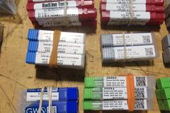 Solid Carbide Cutters, End Mills, Drills, Key Cutters, Chamfer Cutters, Various Brands, Small Diameters 1/8-1/4" Shanks