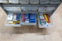 Carbide Lathe Turning Inserts, Many New, Lots of Types in Plastic Multi Bin Organizer