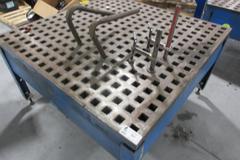 Acorn 5’ x 5’ Welding Table Platen with Adjustable Feet and Assorted Tooling