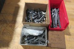 Tote Of Assorted Hardware, Wrenches, Springs & MORE!