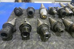Cat 40 Taper Tool Holders (22) Including ER32, E16 Tool Holders, End Mills, and More
