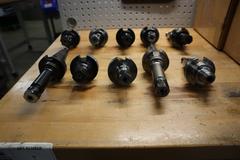 Ct 40 Taper Tool Holders (9) ER16 Collet Holders, (1) End Mill Holder