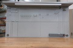 Portable Work Bench with Maple Top, Upper Shelf, Drawer, Work light