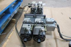 Haas HA2TS Twin Spindle Brushless 5C Indexer with Pneumatic Collet Closers and Pneumatic Tailstocks on Subplate.