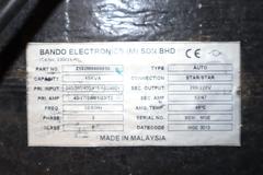 Bando Electronics Transformer, Primary 240,380,400,415,440,480V, Secondary 200-220V, **Missing Top Panel**