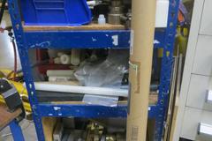 Shelving Unit w 5 Shelves & Contents