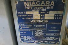 Niagara Model 76B 1/4 Power Squaring Shear with  5' Squaring Arm and 2-Front Sheet Supports