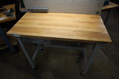 Portable Work Bench with Maple Top, Upper Shelf, Drawer, Work lighy