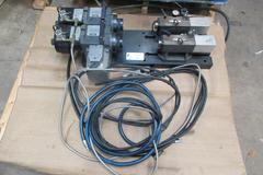 Haas HA2TS Twin Spindle Brushless 5C Indexer with Pneumatic Collet Closers and Pneumatic Tailstocks on Subplate.