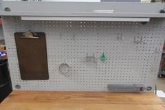 Portable Work Bench with Maple Top, Upper Shelf, Drawer, Work light
