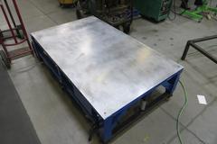 Built MB 1200  5' X 3'  Portable Electric Lift Table w Fork Slots w Removable Top