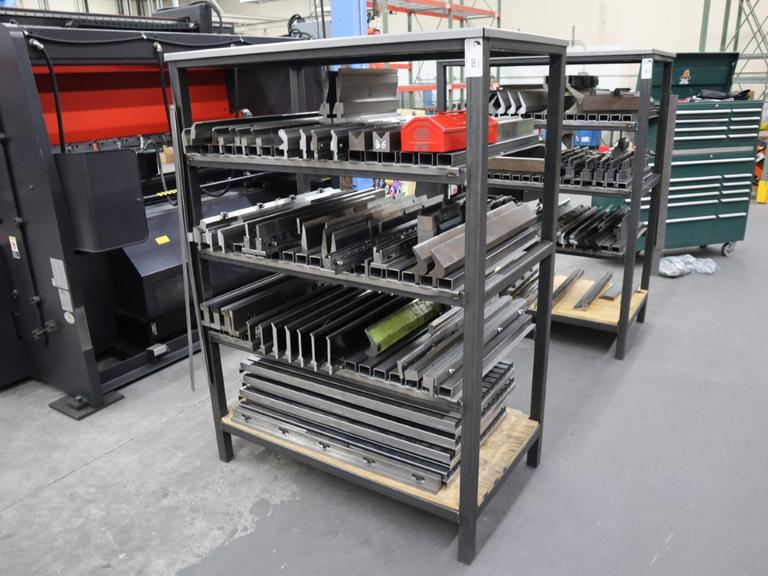 Amada Press Brake Dies, and Lower Die Holders on Welded Steel Shelving