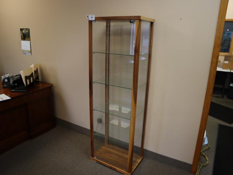 Glass Shelving Display Case with Lock and Key