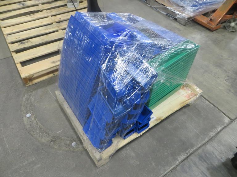 Plastics Totes of Assorted Sizes on Pallet