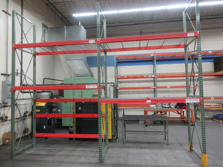 Tear Drop Pallet Racking, (2) Sections
