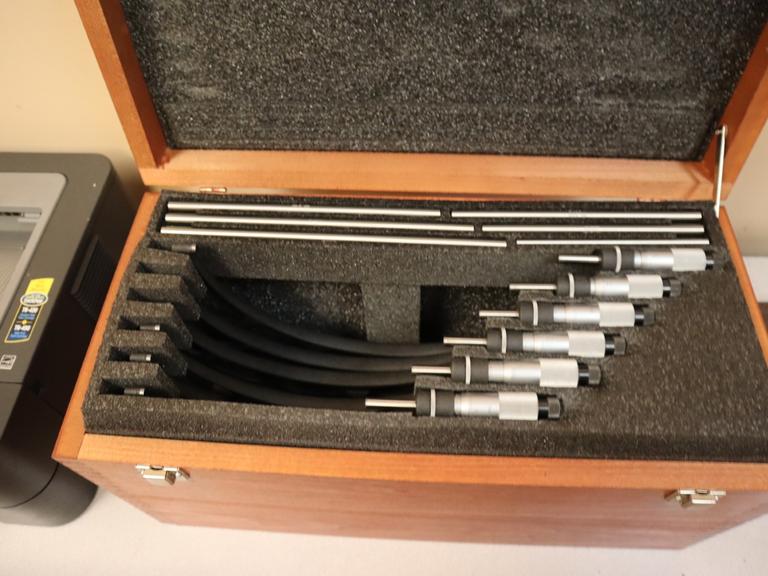 Starrett Micrometer Set (6) Mics 6"-12" with Case and Standards