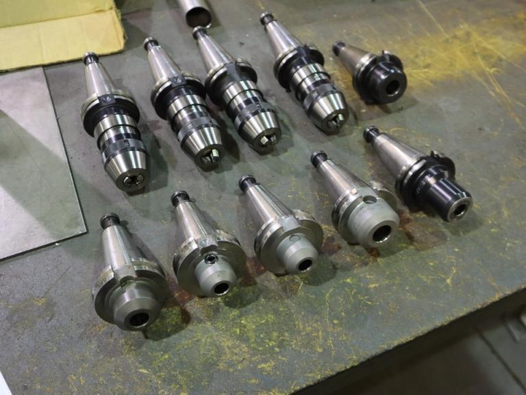 CT40 Taper Tool Holders: (4) Nikken NPU-13 Keyless Drill Chucks, (6) End Mill Holders