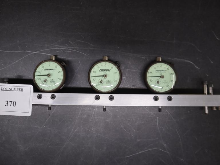 Federal C81 Drop Indicators (3) Mounted on Fixture Rail