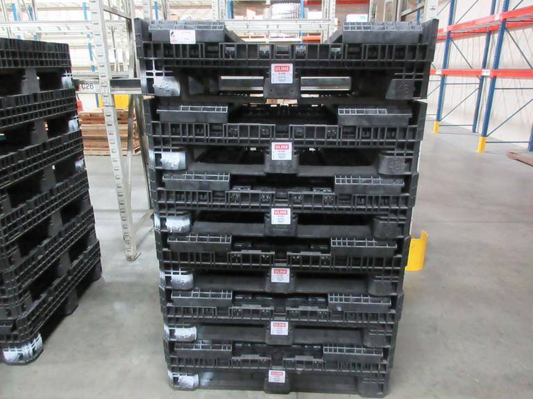 Uline H-1270 Fold Down Plastic Crates 48x45x25" Capacity 1500 lbs (6pcs)