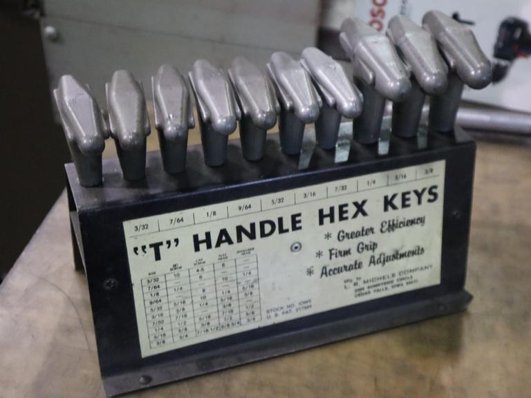 T-Handle "Hex Keys" Allen Wrench Set 3/32" -3/8" w Divider Stand