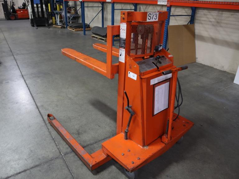 Presto WPS5036-20 Electric Stacker Lift Truck, 2,000# Cap, 36" Lift Height, 42" Forks, 50" Between Outriggers, 12 Volt Battery and Charger