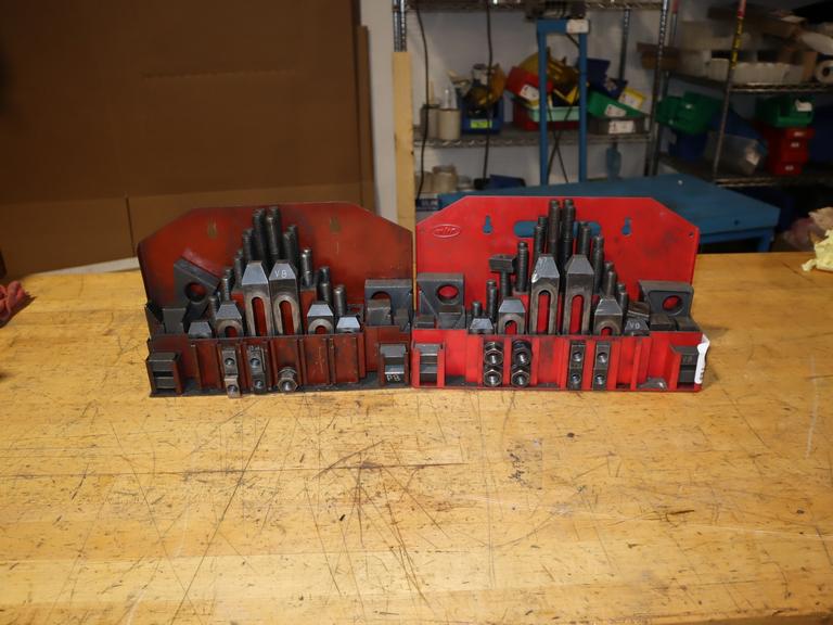 Fixture Clamp Step Block & Clamp Set - 1/2-13 Stud Thread, 5/8" T-Slot, 1" Step Block Width (2)