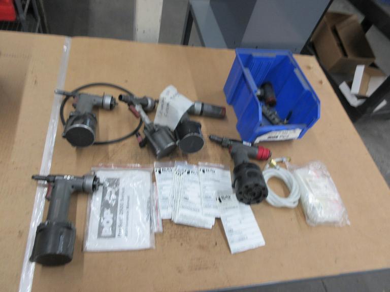 Pneumatic Pop Rivet Guns With Parts and Accessories **Unknown Working Order**