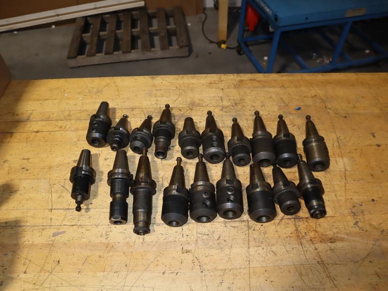 LARGE Assortment Of BT40 Toolholders; Ridged Endmill, Shell Mill, Collet 