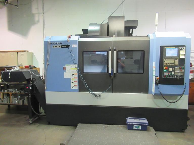 Doosan Mynx 6500/40 CNC Vertical Machining Center with Doosan-Fanuc i Series CNC Control,  30-ATC Thru Spindle Coolant, 12,000 RPM, CAT 40,