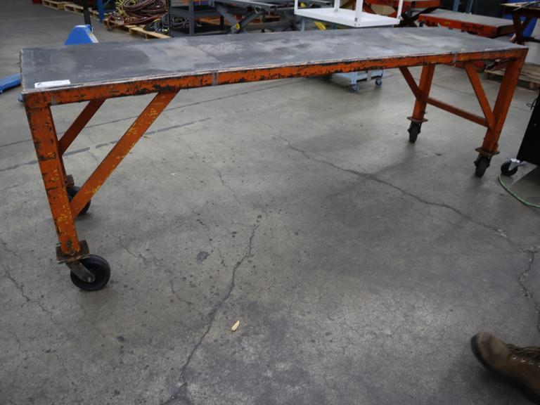 Portable Steel Table, On Casters 96" x 26" x 32"