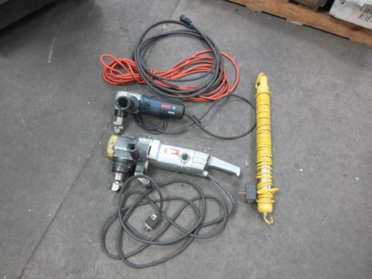 Power Tools: (2) Corded Nibblers, Light, Extension Cable