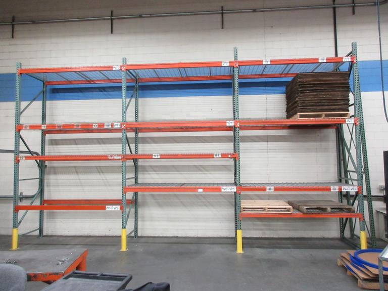 Tear Drop Style Pallet Racking, 3 Sections, Wire Decking, No Shelf Contents