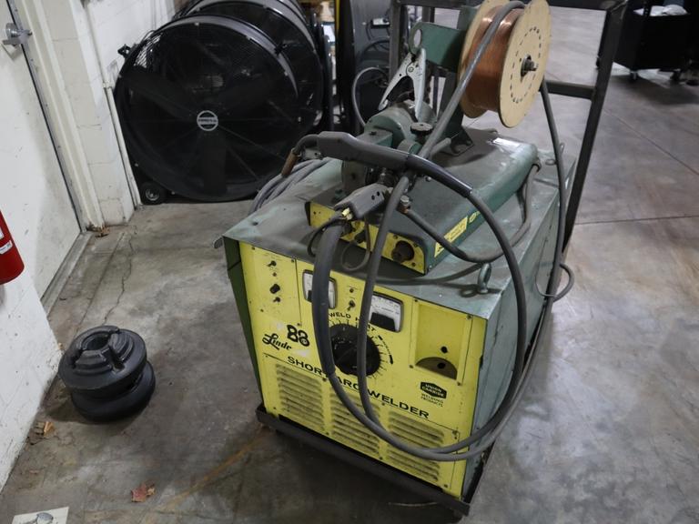Linde V-200C MIG Welder 200 Amp, Wire Feed Unit, Tweco Torch, Cart