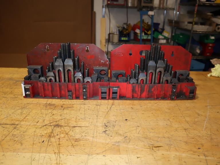 Fixture Clamp Step Block & Clamp Set - 1/2-13 Stud Thread, 5/8" T-Slot, 1" Step Block Width (2)