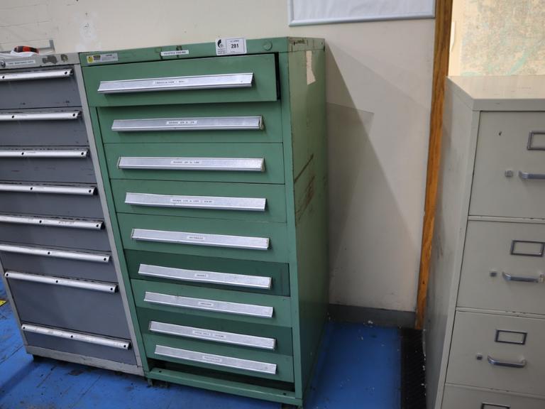 114 Style Turret Punch Tooling in Stanley Vidmar 9 Drawer cabinet