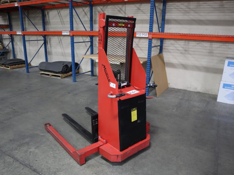 Mobile Pallet Truck B60-CSA Electric Stacker Lift Truck, 1,500 # Cap, 42" Forks, 60" Max Height, 12 Volt Battery, Charger