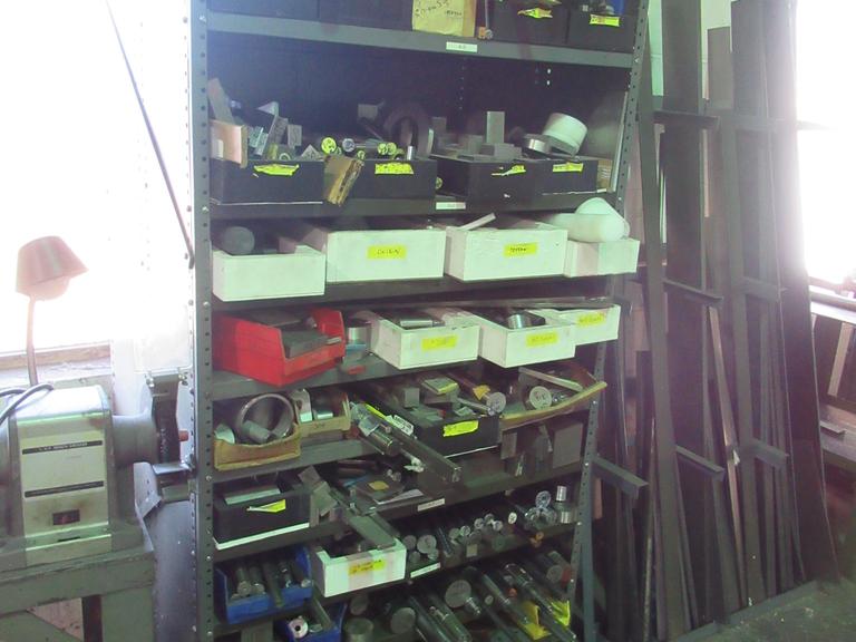 Metal Cabinet with Contents Including Assorted Round Bar, Flat Stock and MORE!