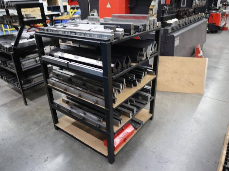 Press Brake Dies and Lower Die Holders for Amada Press Brakes on Welded Steel Shelving