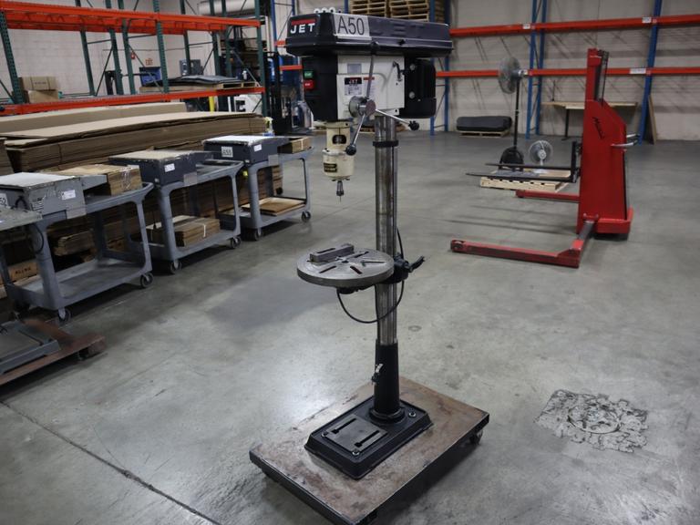 Jet 16" Drill Press, Floor Model, On Portable Base, w Procunier 2 Tap Head