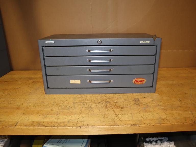 HUOT 4-Drawer Jobber Drill Bit Dispenser: .35MM - 13MM W/ Keys