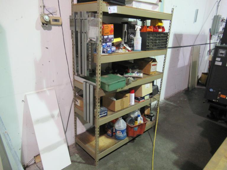 Metal Shelving Unit, Adjustable with 5-Shelves and Contents