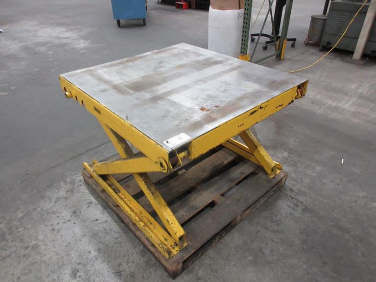 Adjustable Height Manual Pallet Lift Table, 4000lb Capacity