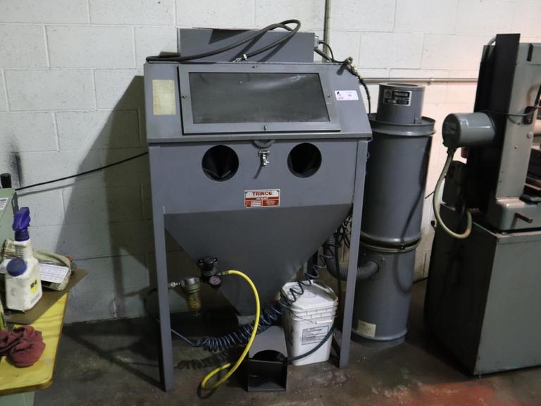 Trinco 36/BP Sand Blast Cabinet with Reclaim Unit, Gun, Gloves, 