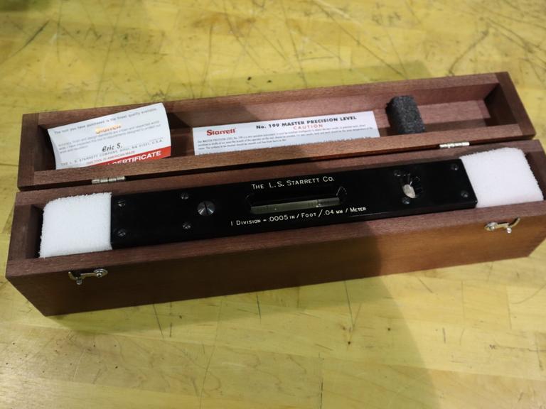Starrett Master Precision Level #199, .0005 Inch Per Foot with Wood Case