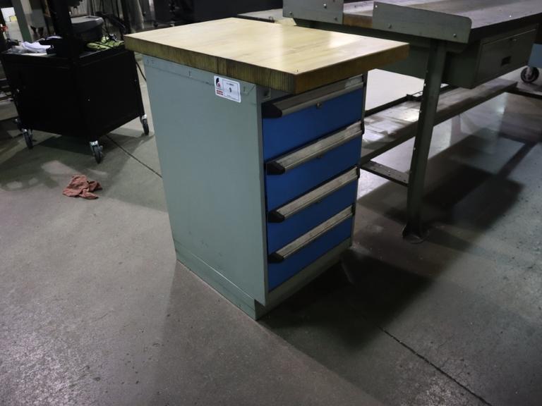 Maple Top Tool Cabinet with Saw Cutter Contents - 4 Drawer
